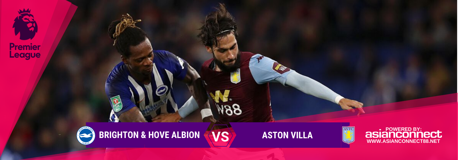 Asianconnect: Brighton & Hove Albion vs Aston Villa Odds for January 18, 2020